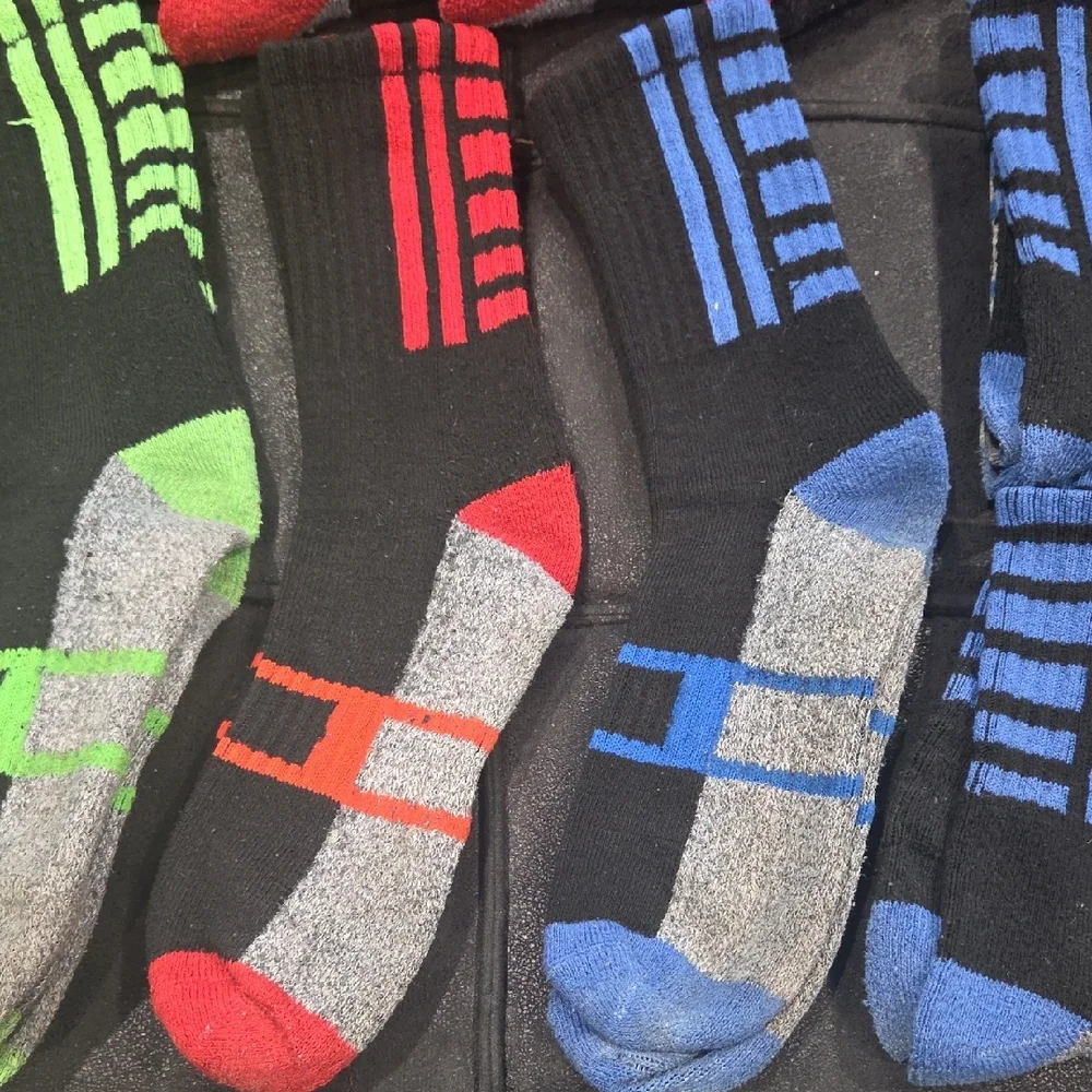 11 Pairs Assorted Colorful Athletic Socks